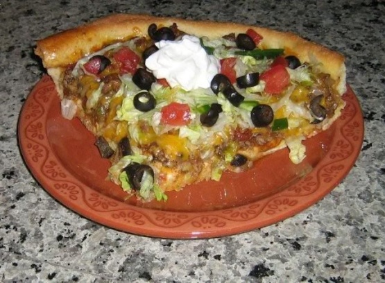 Taco pizza at pizza clearance hut