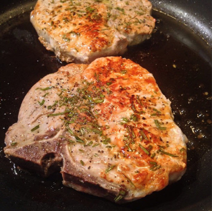 Pan Seared Pork Chops W Rosemary Recipe Food Com
