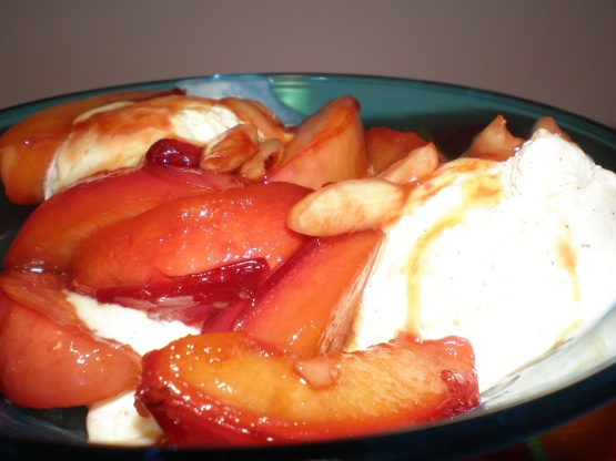 Warm Nectarines With Almonds And Vanilla Ice Cream - Sweden Recipe ...