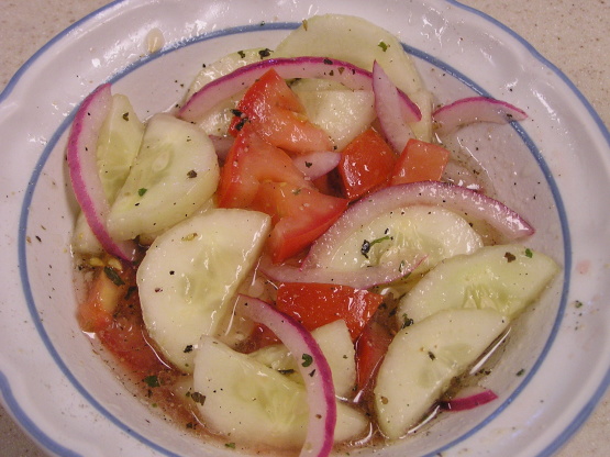 Easy Cucumber Salad W Red Wine Vinaigrette Recipe Food Com