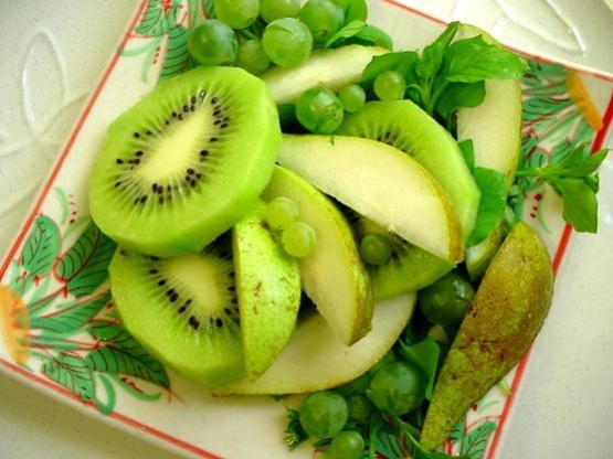 Cool And Green Fruit Salad With Honeydew Grapes And Kiwi Recipe