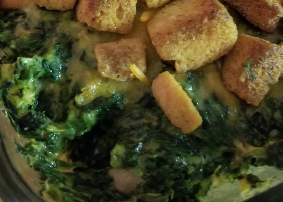 "How I got my family to eat spinach" Spinach Casserole