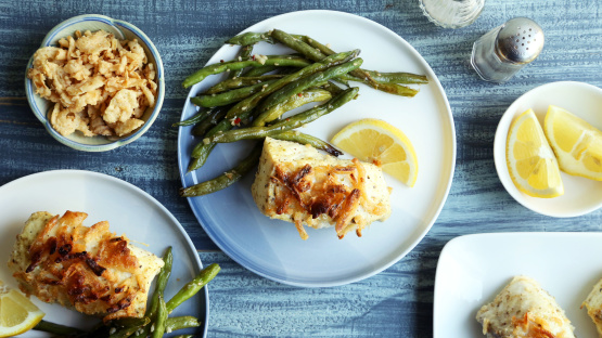 Halibut Onion Crunch