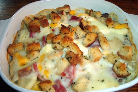 Ham & Crunchy Crouton Casserole