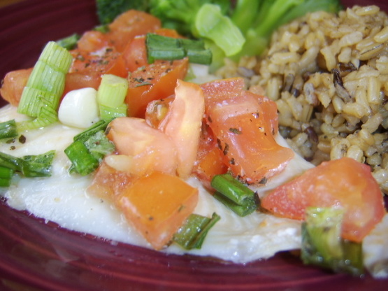 Baked Flounder Fillets With Scallions And Chopped Tomato Recipe - Genius Kitchen