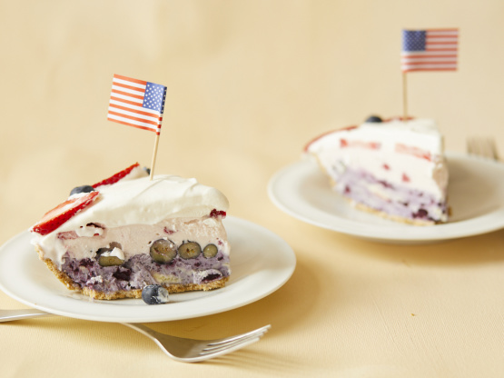 Red, White & Blue Ice Cream Pie