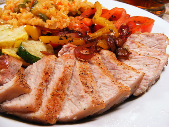 Spice-Rubbed Pork With Bell Pepper Compote