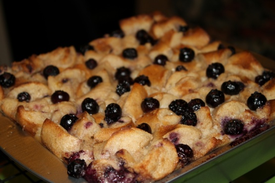 Blueberry Bagel Bread Pudding
