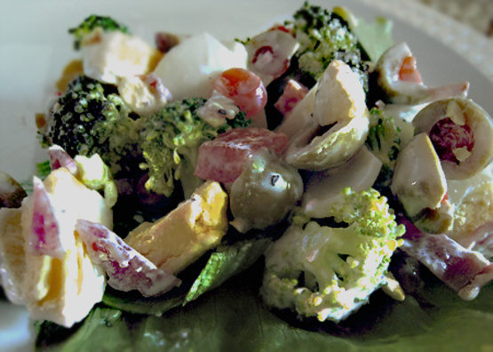 Mom's Broccoli & Green Olive Salad