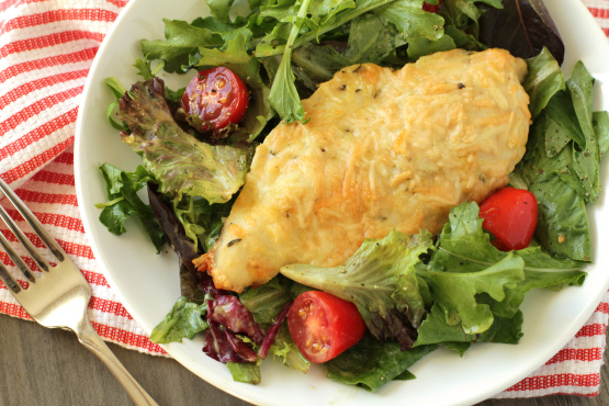 Parmesan Crusted Chicken With Arugula Salad Recipe Food Com