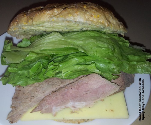 Roast Beef Sandwich with Spicy Mayo and Avocado