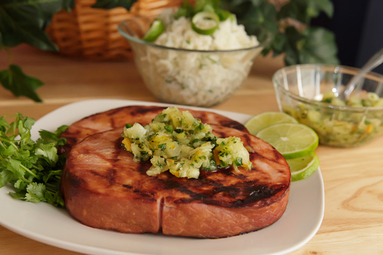 Grilled Ham Slice With Pineapple Salsa