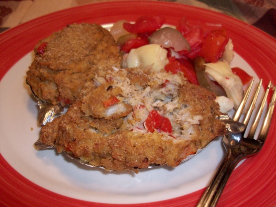 Berts Stuffed Crab Shells Recipe Genius Kitchen