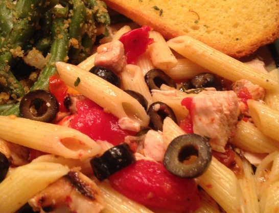 Penne Pasta With Grilled Chicken and Roasted Tomatoes Recipe - Food.com