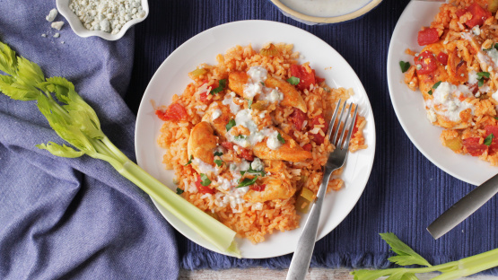 Filling Buffalo Chicken Casserole