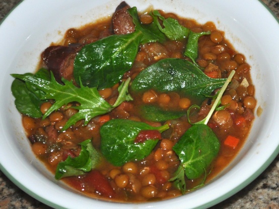 Ham Sausage &amp; Lentil Soup