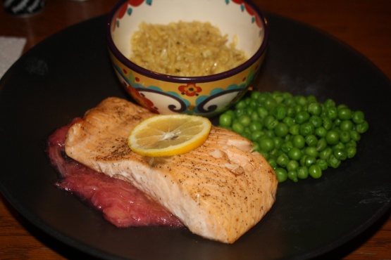 Roasted Salmon and Rhubarb