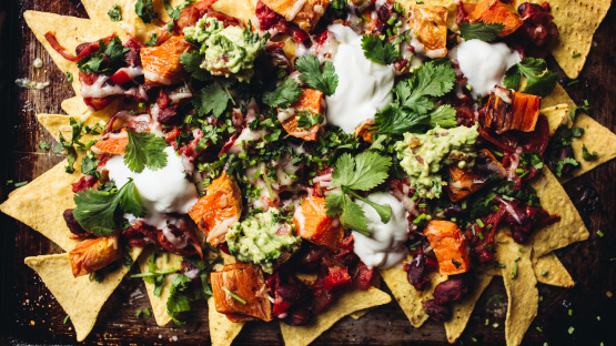 Bean and Sweet Potato Nachos Recipe 