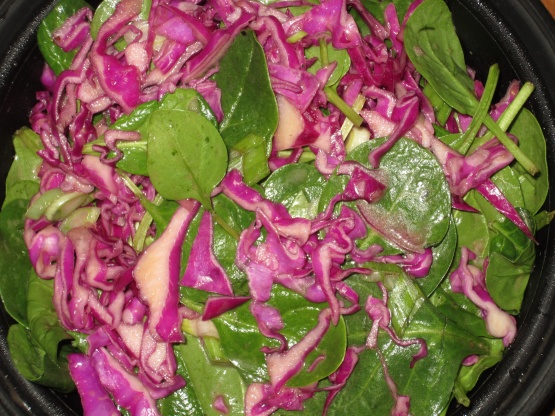 Spinach &amp; Red Cabbage Salad With Orange Dressing