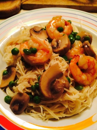 Shrimp with Peas & Mushrooms