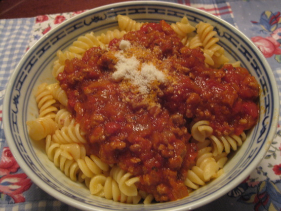 Pasta With Meat Sauce Recipe - Food.com