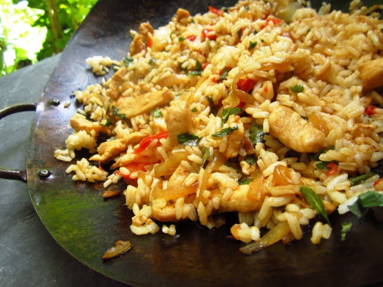Thai Spicy Basil Chicken Fried Rice Recipe - Genius Kitchen