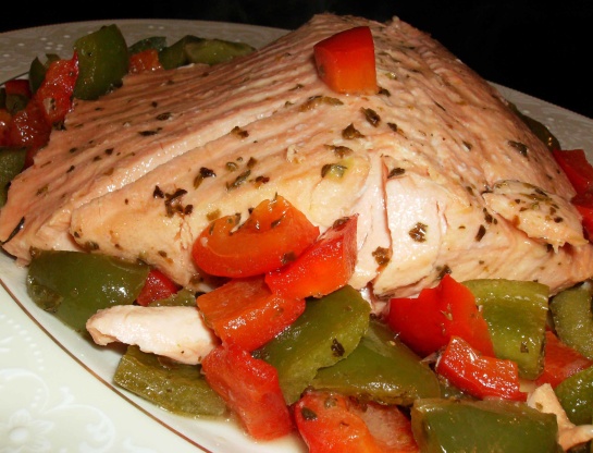 Steamed Salmon With Peppers Recipe - Genius Kitchen