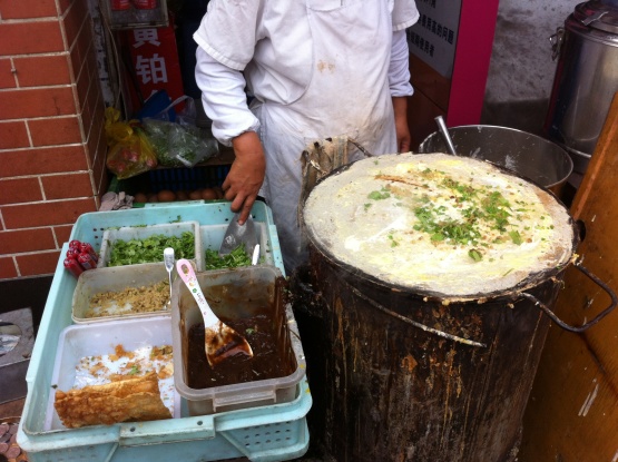 Jian Bing-Inspired Breakfast Burrito