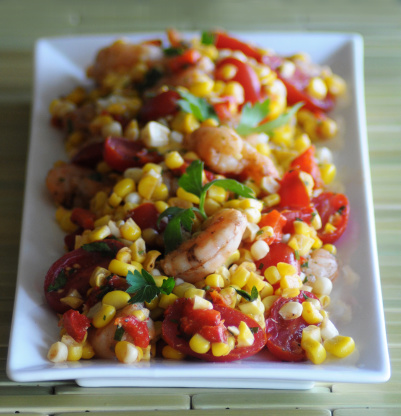 Fresh Corn Salad With Spicy Shrimp and Tomatoes Recipe - Food.com