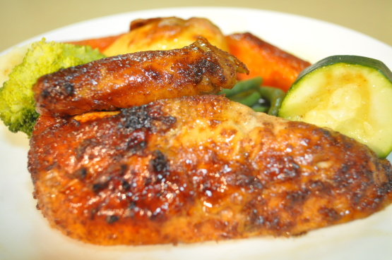 Whole Sticky Glazed Chicken Recipe - Genius Kitchen