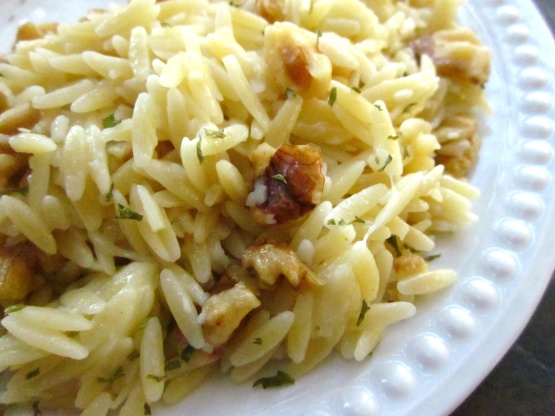 Orzo With Blue Cheese & Walnuts