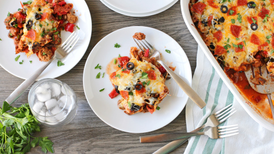 Low-Carb Supreme Pizza Casserole