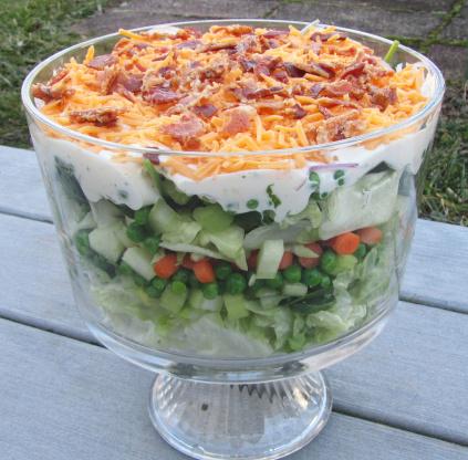 Yummier Ranch Layer Salad #RSC Recipe - Genius Kitchen