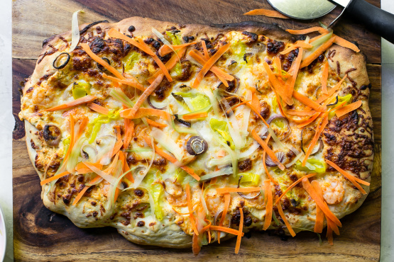 Buffalo Ranch Shrimp Pizza