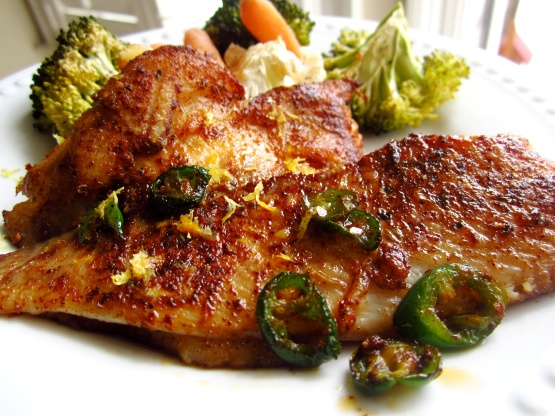 Seared Tilapia With Fried Jalapeno & Lemon