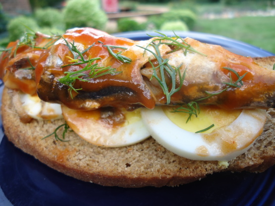 Open Face Sardine And Egg Sandwich Recipe Food Com