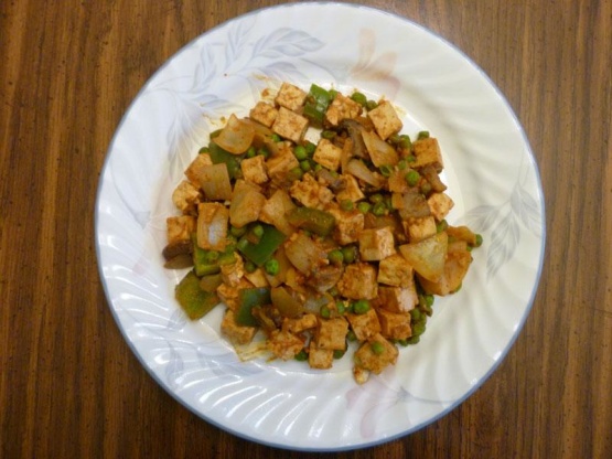 Barbecued Tofu with Onions & Peppers