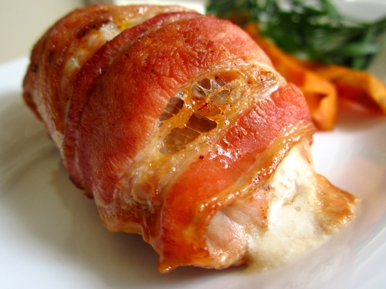 Cream Cheese Stuffed Pork Chops Wrapped In Bacon Recipe - Genius Kitchen