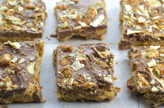Sweet &amp; Salty Peanut Butter Chocolate Pretzel Bars Recipe - Food.com