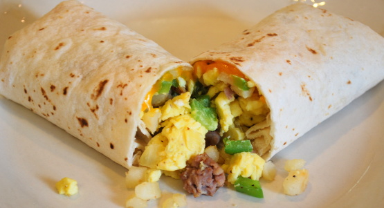 Breakfast Burrito with Refried Beans