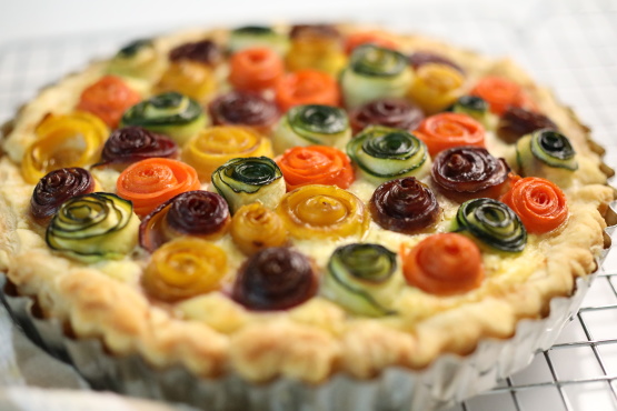 Rainbow Rose Veggie Tart