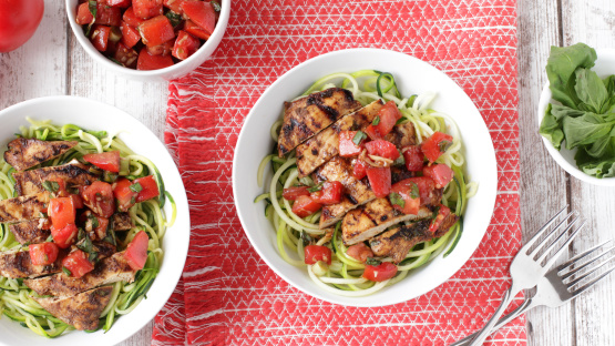 Bruschetta Grilled Chicken Zoodle Bowl