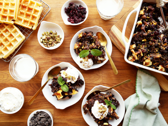 Chocolate Waffle Bread Pudding