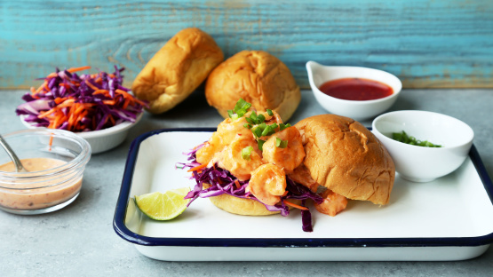 Bang Bang Shrimp Sandwich With Slaw