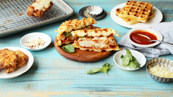 Chicken Parmesan Waffle Sandwich