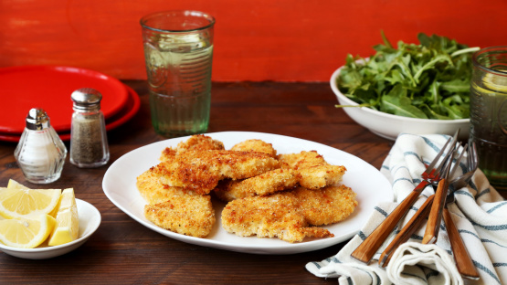 Faux Fried Chicken With Quick Arugula Salad