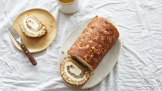 Banana & Walnut Roll Cake