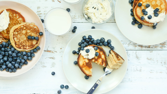 Keto Pancakes with Whipped Blueberry Butter