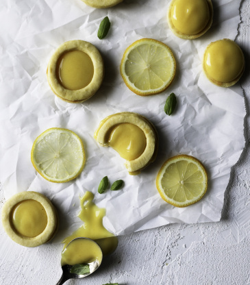 Lemon Basil Curd Cookies