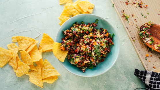 Sheet Pan Spicy Corn Salsa